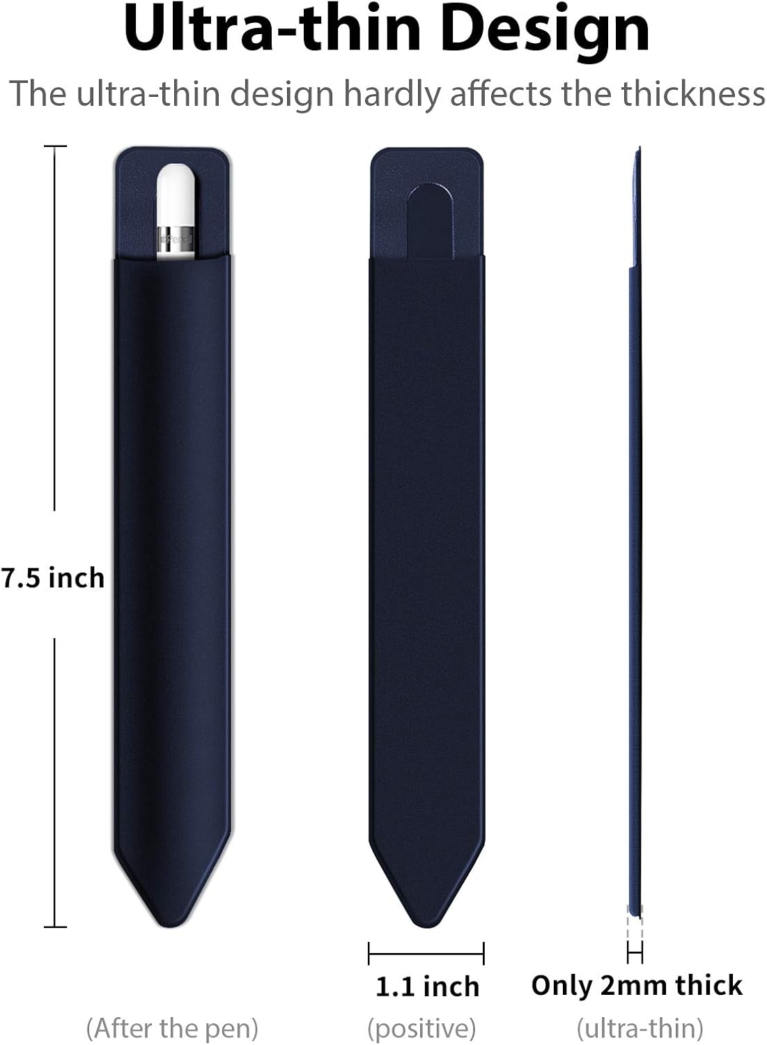 Doormoon Stylus Adhesive Pencil Holder for Apple Pencil (1st and 2nd Gen) - Compatible for iPad Pro 11/10.9/9.7 & iPad 6th 2020 Gen Cases, Blue Blue