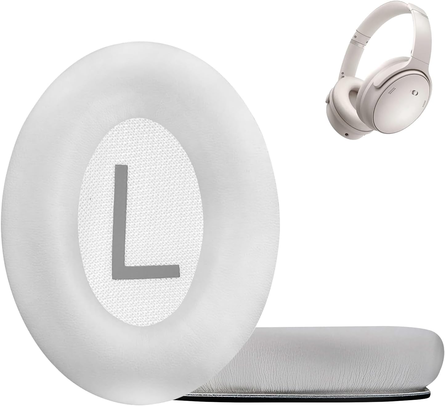 Replacement Ear Pads for Bose QuietComfort 45 (QC45) Headphones, Ear Pads Cushions with QCSE (QC SE)/New QC Wireless High-Density Noise Isolation Foam, Made Soft Protein Rubber Leather