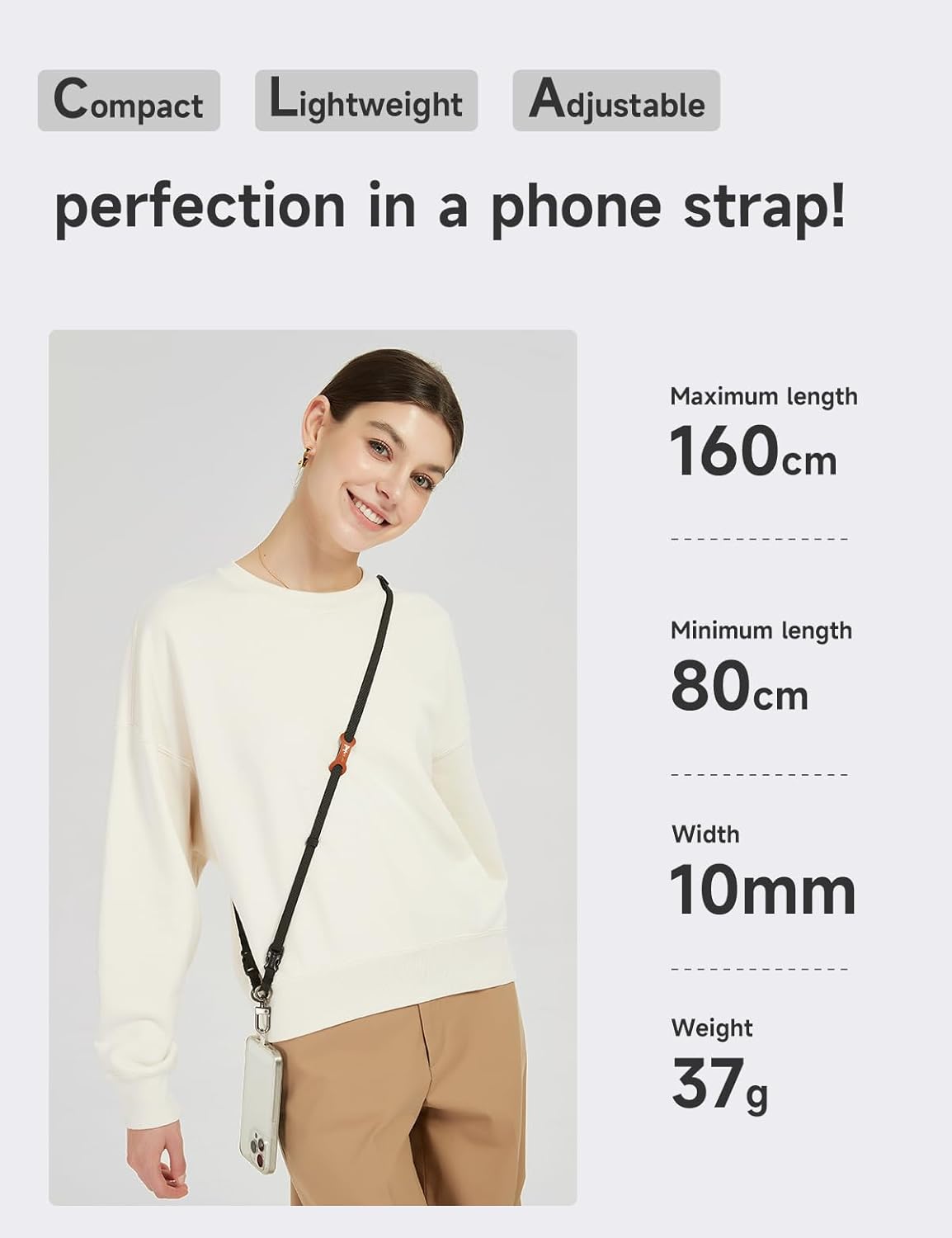 project-cb Cell Phone Strap 1,Phone Tether Tab 2,Phone Crossbody Strap,Lanyards for Around the Neck,Adjustable Phone Strap