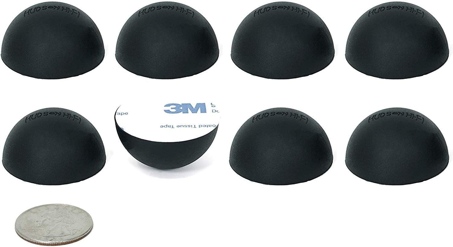 Silicone Speaker Isolation Feet (8-Pack, 1.25") – Non-Skid Adhesive Pads for Turntable, Subwoofer & Audio Equipment – Vibration Dampening, 20 Duro Rubber