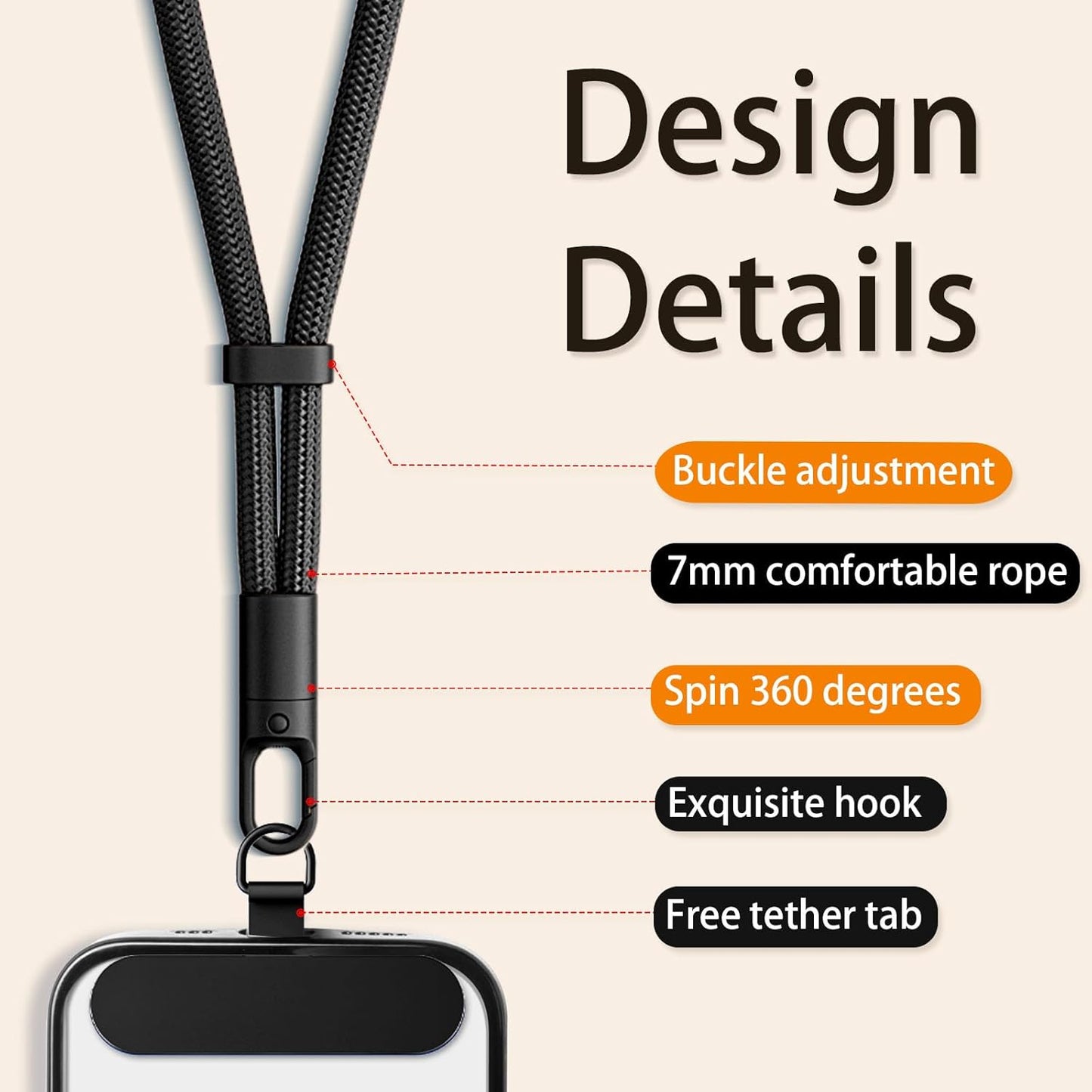 Cell Phone Lanyard, Phone Wrist Strap for iPhone Case Camera, Anti Theft Strap Wristlet with 360° Rotating Hook, Camera Strap Wrist for Key Wristlet Phone Case