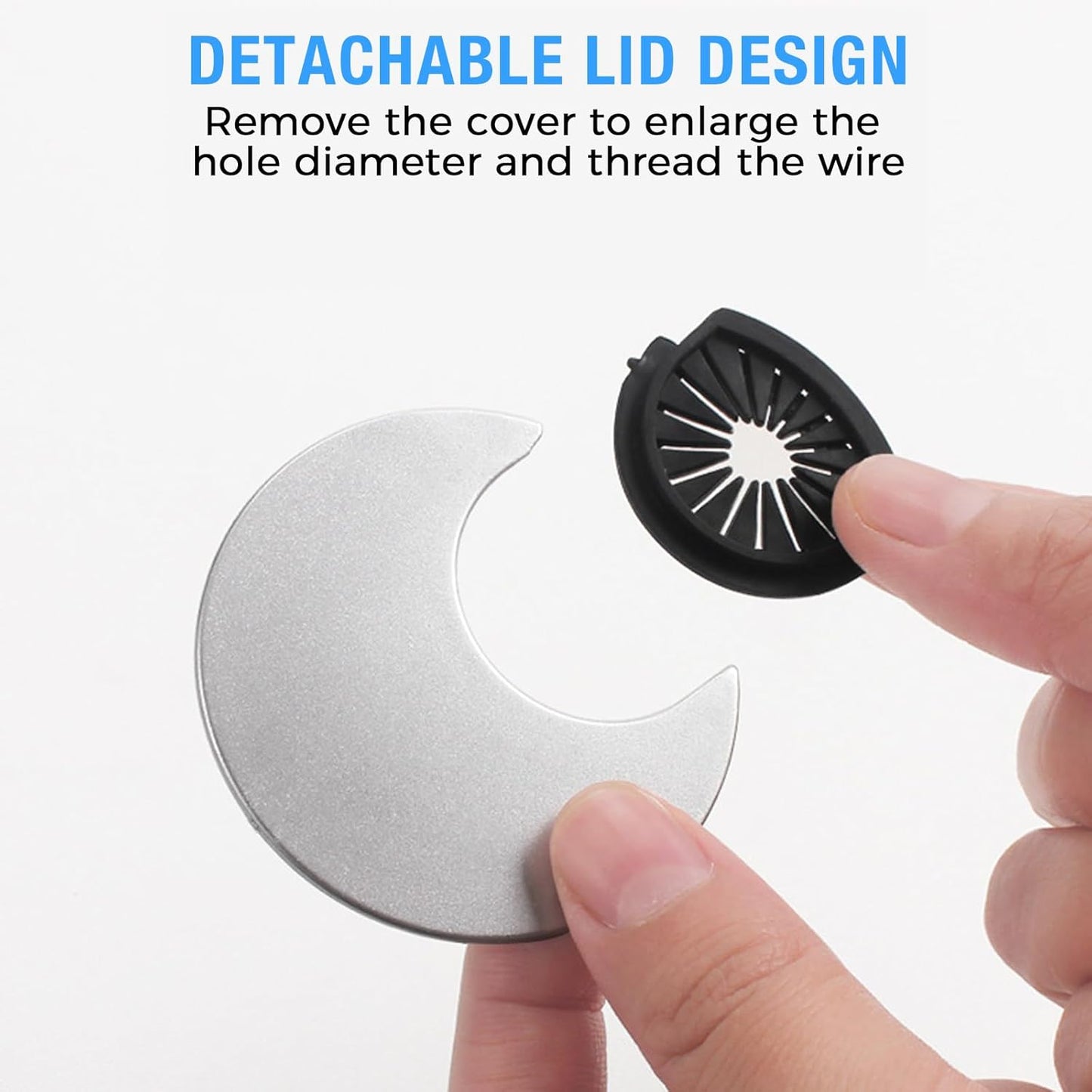 Desk Grommet 3-1/8" (80 mm), Desk Cord Hole Cover, Cable Grommet ABS Plastic, Desk Hole Grommet for Office and Home Table Cable, Detachable Cable Cord Organizer (Silver Sand 2 Pcs)