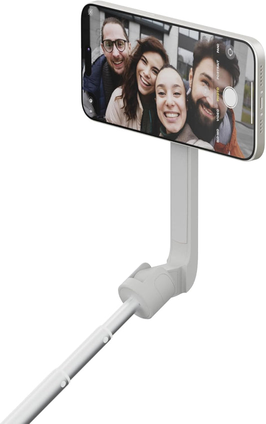 ShiftCam SnapStand Selfie – Magnetic Selfie Stick & Tripod – Compact, Foldable & Extendable with Tilt Head and Magnetic Bluetooth Remote (Stone, SnapStand Selfie)