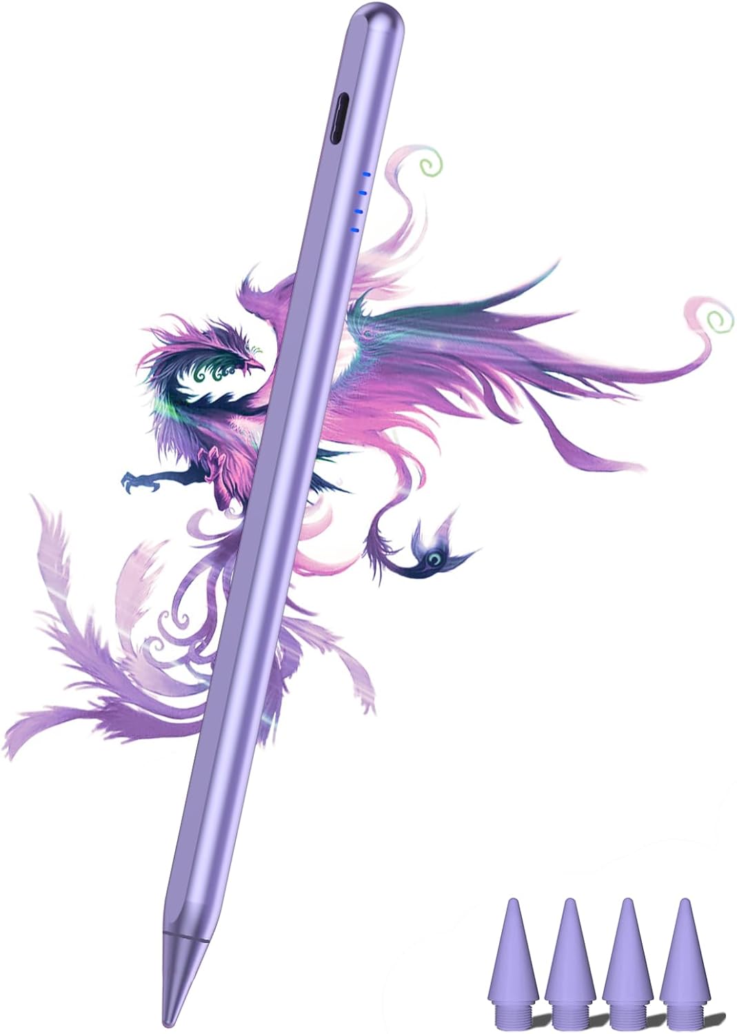 Stylus Pen for iPad 9th&10th - Fast Charge for iPad Pencil Palm Rejection Active Pen Compatible with (2018-2025) Apple iPad 6/7/8/9/10/11(A16), Pro 11"/12.9"/M4, Mini 5/6, Air 3/4/5/M2/M3 (Purple)