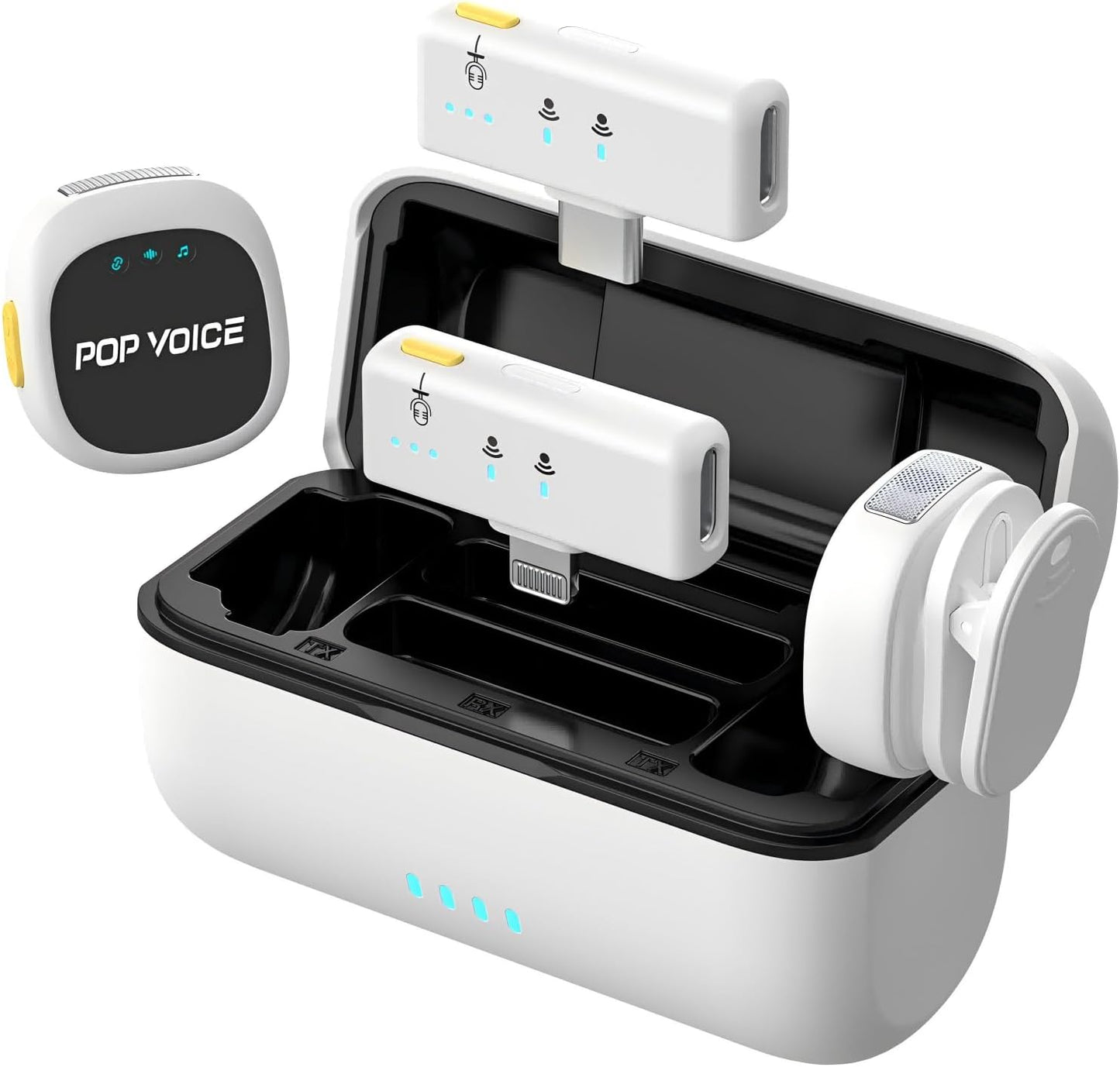 Mini Microphone for iPhone Android, Wireless Mic with 40H Battery, Noise Cancellation, 48KHz 16-Bit, 164ft Range, Magnetic & Clip on Lavalier Microphone for Video Recording, YouTube, Tiktok, Vlogging