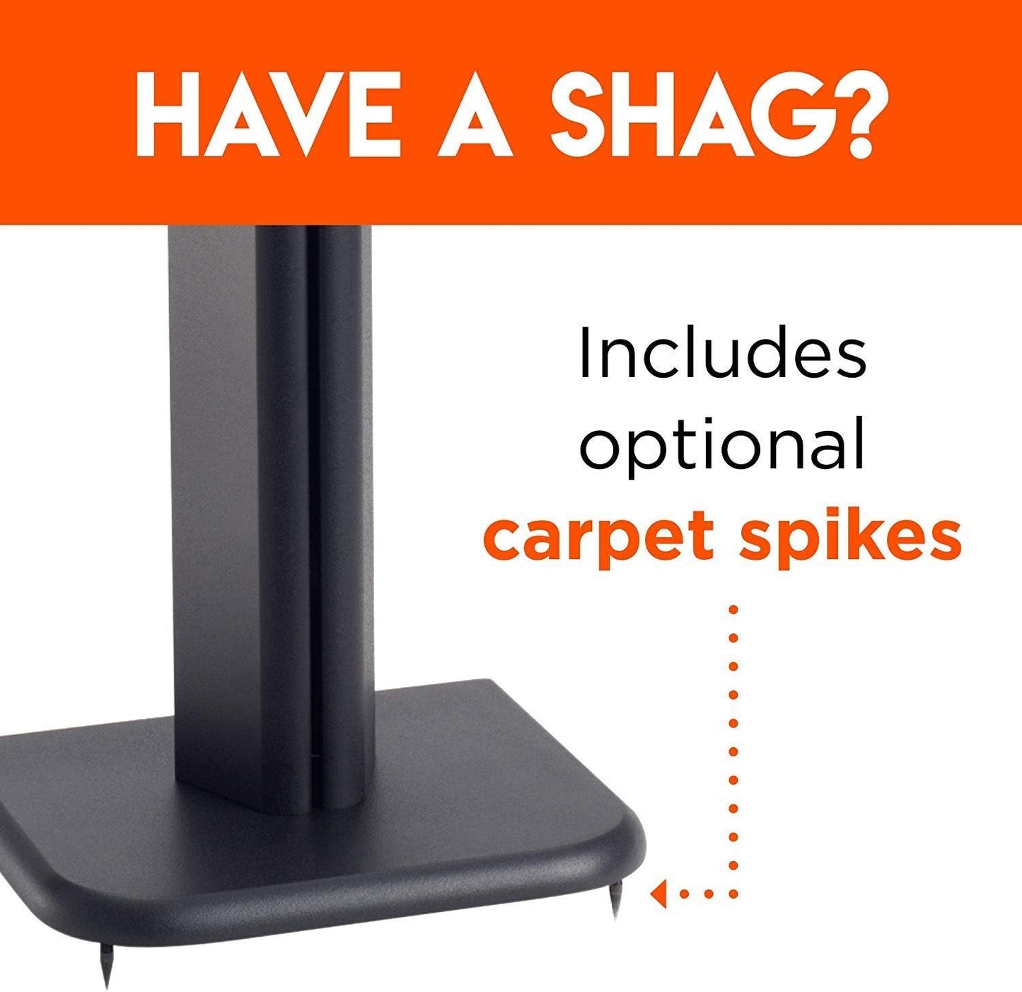 ECHOGEAR Universal Floor Speaker Stands - Vibration-Absorbing MDF Design Works with Klipsch, Polk, JBL & Other Bookshelf Speakers Or Studio Monitors - Includes Sound Iso Pads & Carpet Spikes