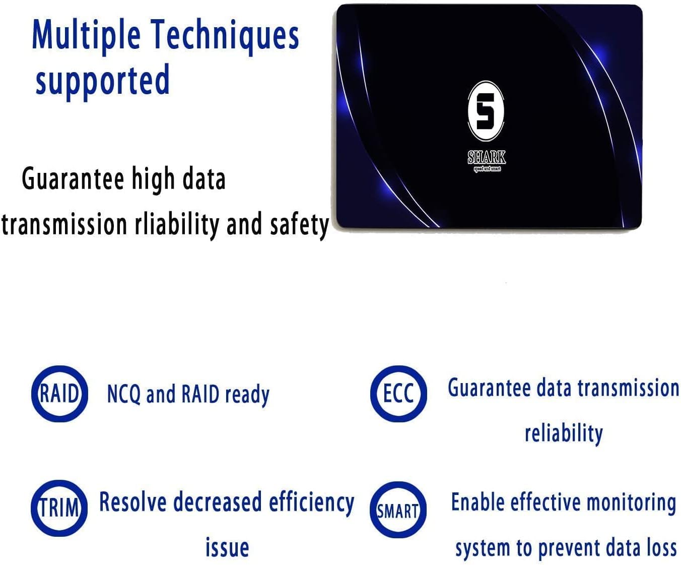 Dogfish Shark SSD 2.5 SATA III 64GB High Performance Internal Solid State Drive for Desktop Laptop 5 Unit Package Pack [64GB(5 Packs),2.5-SATA3]