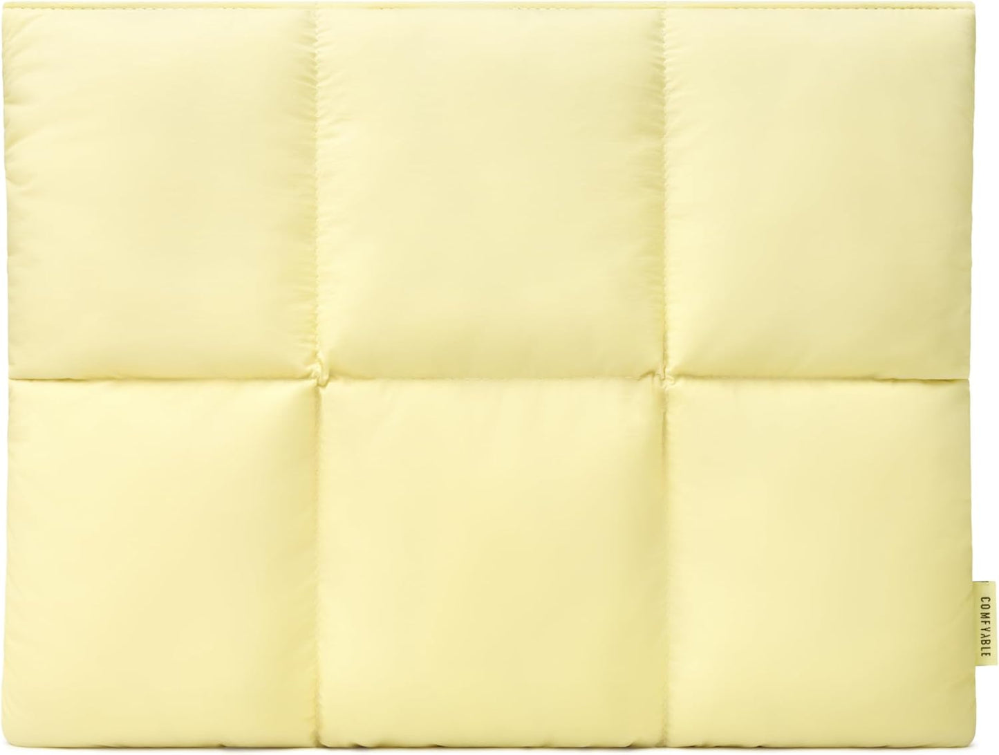 Comfyable Puffy Laptop Sleeve 15 Inch 16 Inch, Quilted Puffer Laptop Carrying Case, Pillow Pouch Compatible for MacBook Air 15 in M4 2025 & MacBook Pro 16 in M4 2024, Butter Yellow