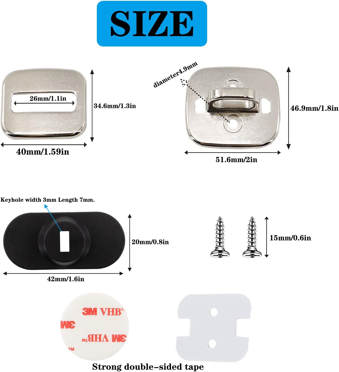 Laptop Anchor Plate and Lock Plate with Lock Slot, Self-Adhesive Security Plate Anti Theft Lock Slot for Cables to Lock Down Laptops, Mac Book, Tablets, iPad, or Other Computer
