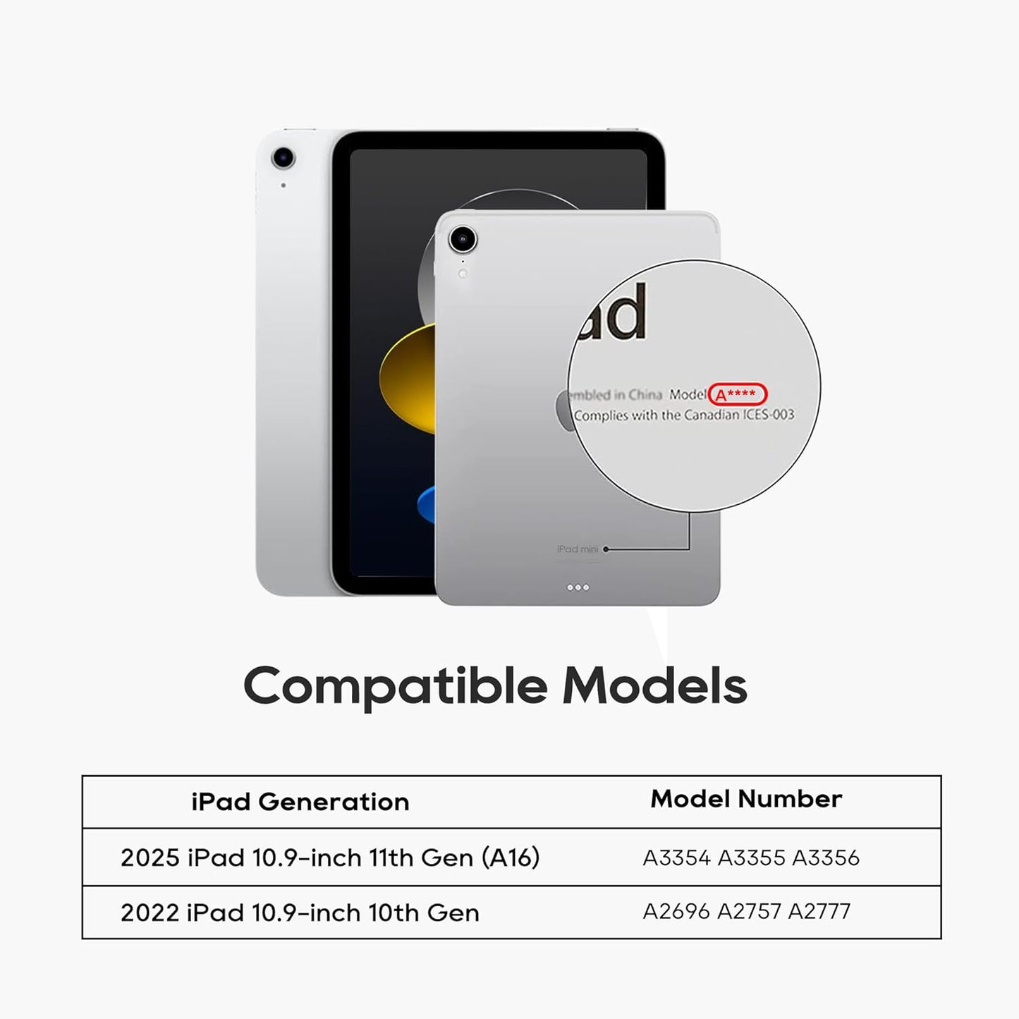 Detachable Keyboard Case for Apple iPad 11th Gen (A16) 2025 & iPad 10th Generation (10.9-inch): Wireless Backlit Keyboard with Trackpad, Magnetic Protective Cover