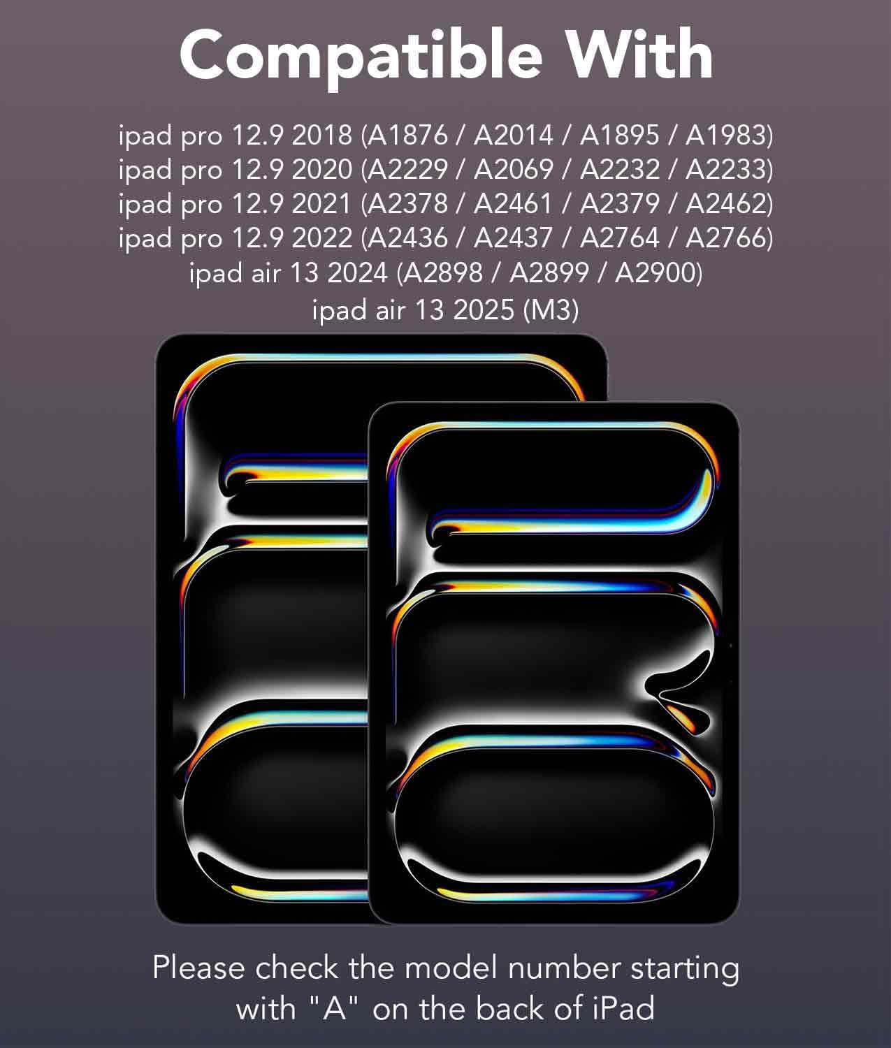 Transparent 360 for iPad keyboard case with Wireless Keyboard for iPad Air 13 inch(M3/M2, 2025/2024), Trackpad, 7 Color Backlight, 360° Rotating Stand for iPad Pro 12.9" 2018-2022(6/5/4/3 Gen)