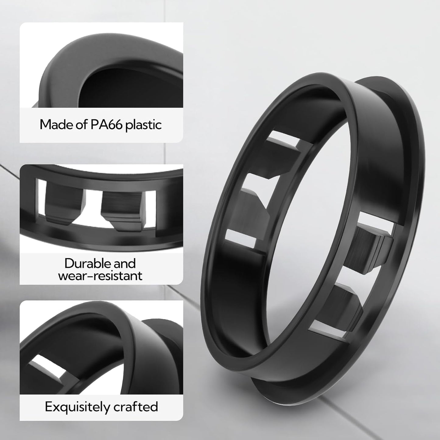 50PCS 1" Black Cable Snap Bushing Grommet, Snap in Cord Bushing Protect Cables