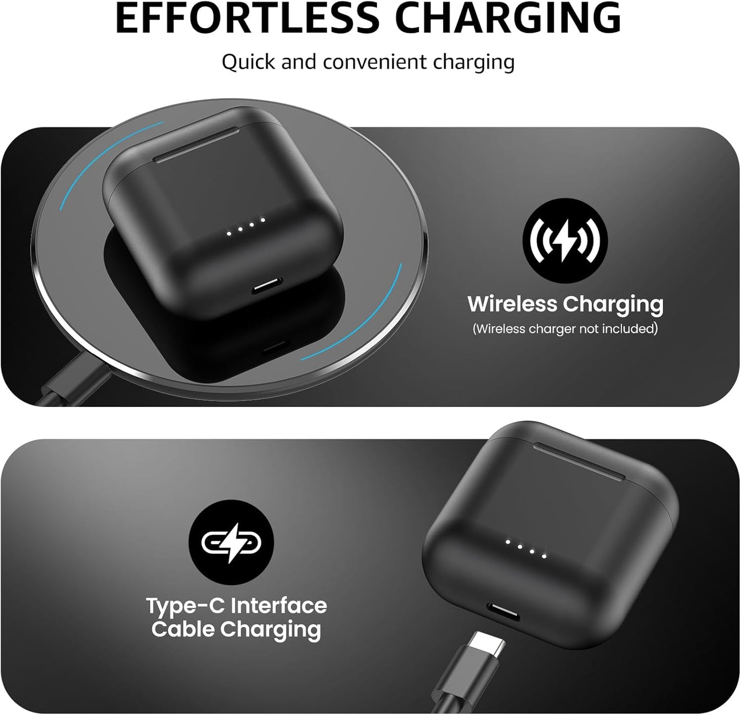 TOZO T6 Wireless Earbuds, Bluetooth 5.3 Ear Buds, Stereo Sound in Ear Headphones, 50 Hours Playtime, Wireless Charging Case, APP Customizable EQs, IPX8 Waterproof Earphones