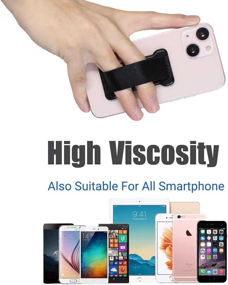 Phone Grip Holder for Hand, Universal Finger Strap Phone Holder, Finger Selfie Grip Compatible with Most Smartphones (Green) - 2Pack