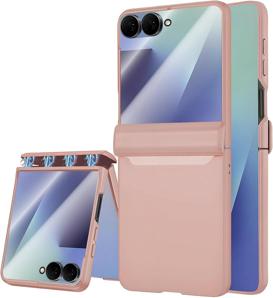 STORMTAL for Samsung Galaxy Z Flip 7 Case, Hinge Protection, Built-in Screen Protector, Wireless Charging, Shockproof, Slim Rugged Phone Protective Case for Galaxy Z Flip 7 Pink