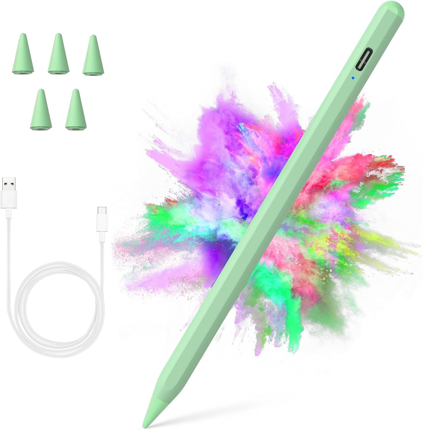 Stylus Pen for iPad 2018-2023 with Palm Rejection, Active Pencil for iPad 10th/9th/8th/7th/6th Generation, for iPad Pro 11/12.9 inch, for iPad Air 5th/4th/3th Gen, for iPad Mini 6th/5th Gen (Green)
