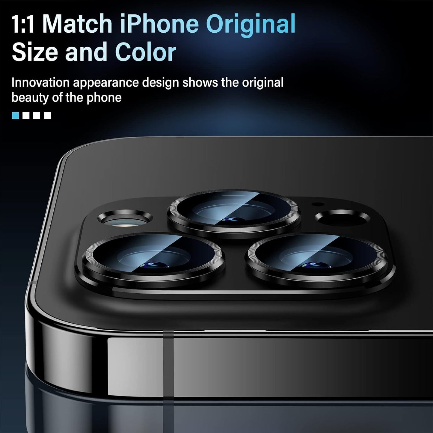 Uyiton for iPhone 12 Pro Max Camera Lens Protector, [Drop Protection][Strong Adsorption] 9H Tempered Glass Camera Cover Screen Metal Ring Case Friendly Scratch Resistant Easy to Install - Black