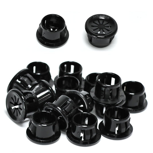 50 Pcs Cable Grommet, Snap Bushing 1/2" (13 mm) Mounting Diameter, Flexible Petal-Shaped Buckle Round Nylon Desk Grommet for Wires Through Countertop Cord Organizer and Protection, Black
