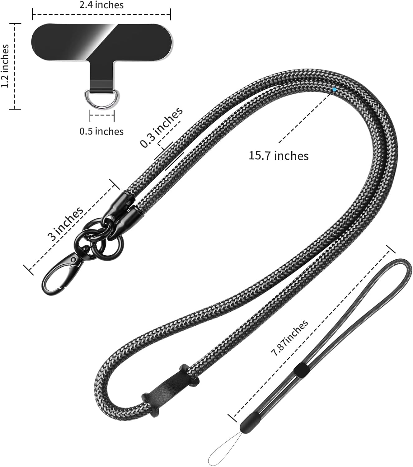 Cell Phone Lanyard Holder Anti Theft Crossbody Phone Wrist & Neck Strap, Compatible with Most iPhone tether Case