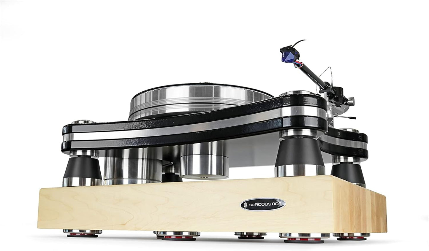 IsoAcoustics Delos Turntable Isolation Butcher Block Series: 1815M2 (18" W x 15" D x 3" H) Maple