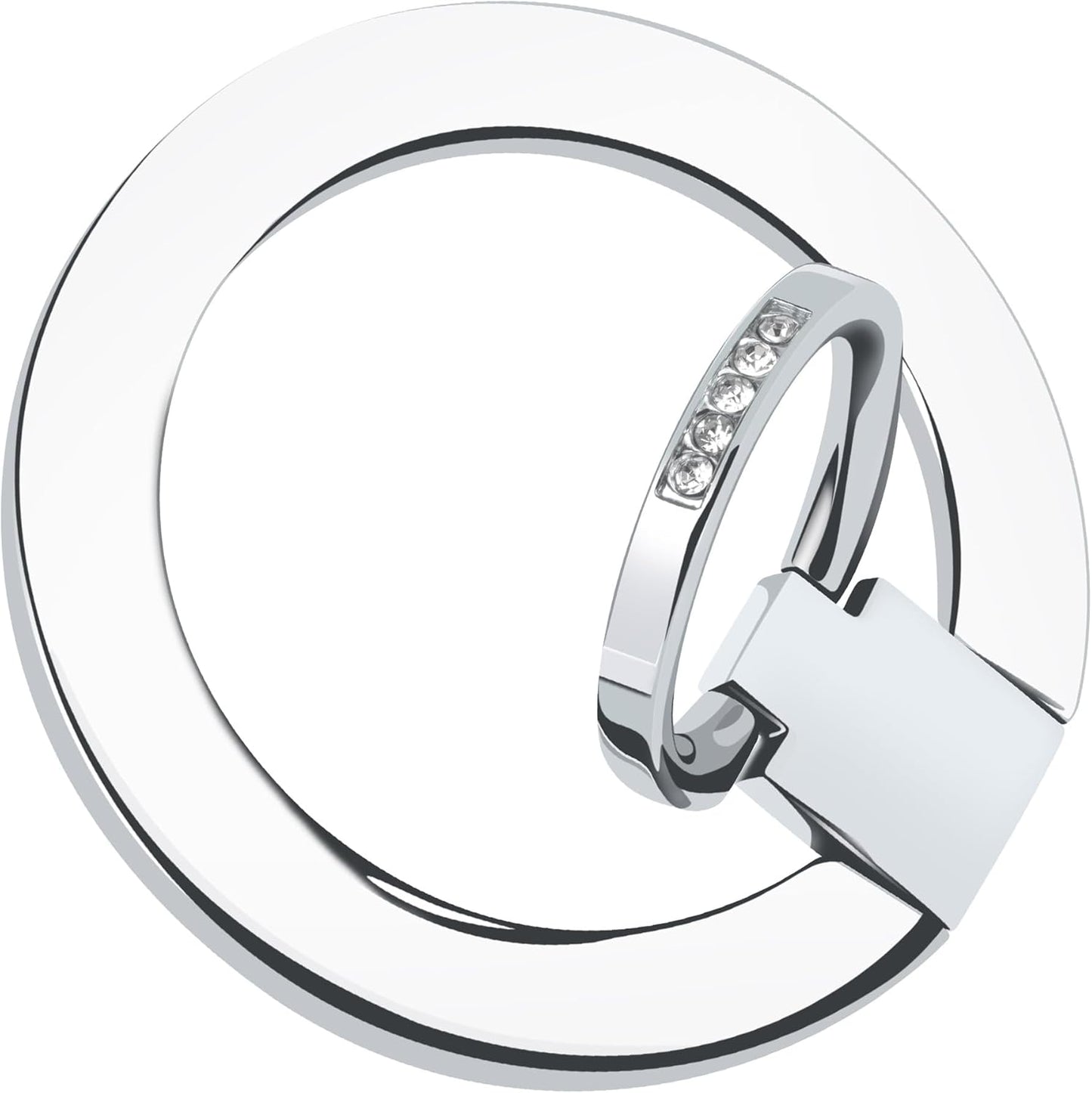 Magnetic Phone Grip for MagSafe, EI Sonador Magnet Phone Ring Holder, Removable, Compatible with iPhone 14 Plus 13 12 Pro Max Mini (Diamond Silver)