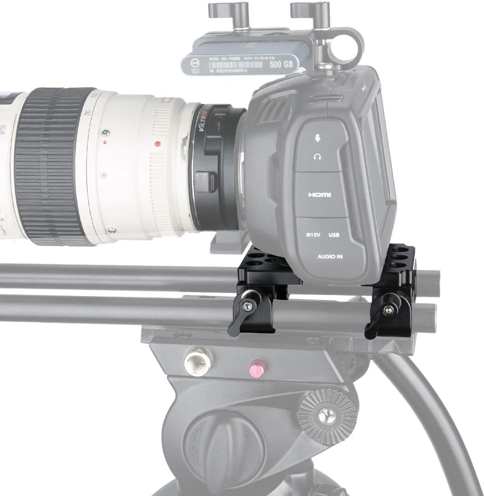 NICEYRIG Tripod Mounting Plate with 15mm Rod Clamp Railblock for Rod Support/DSLR Rig Cage