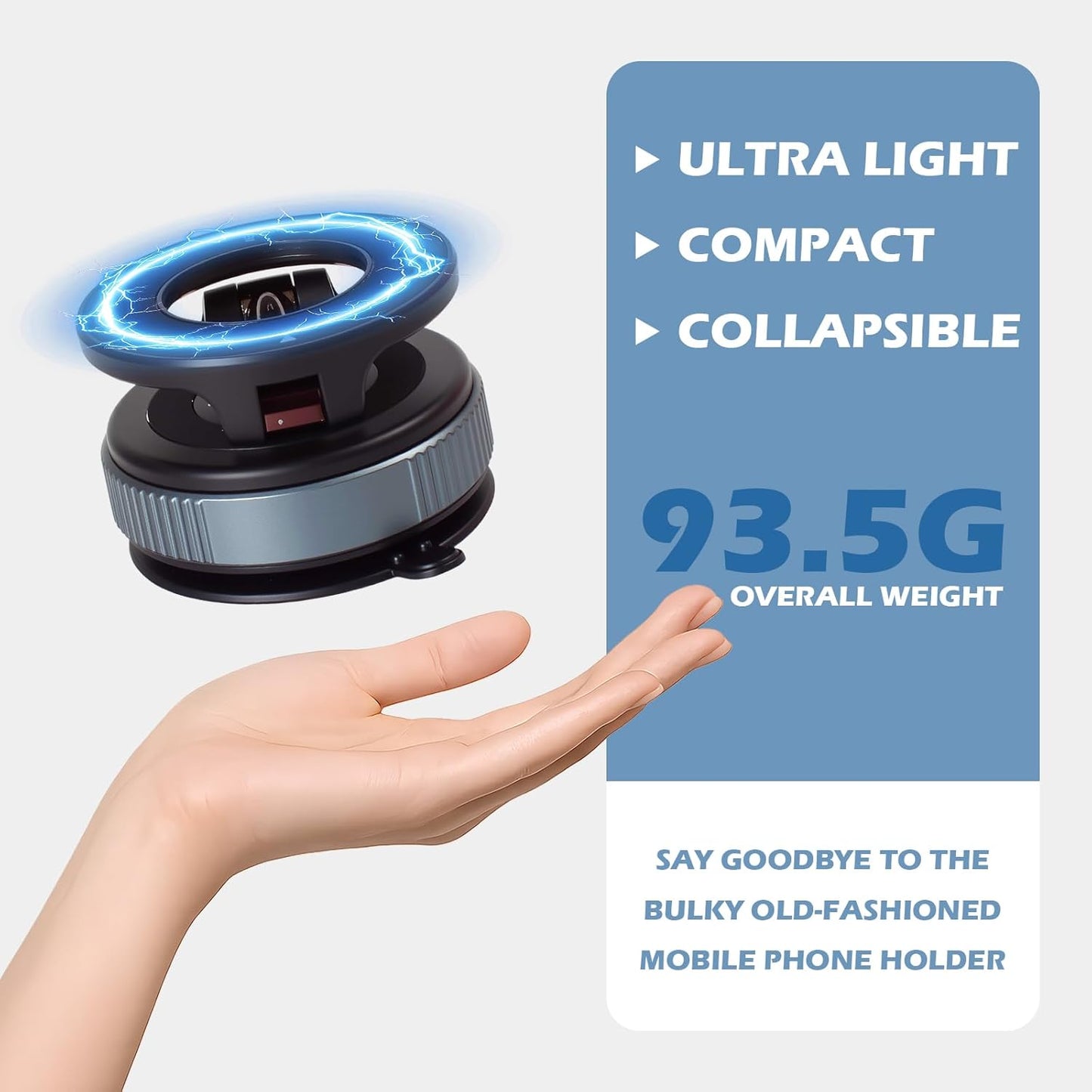 2025 Premium 360° Magnetic Car Phone Mount - Ultra-Strong Vacuum Suction for iPhone 16 Pro Max/Android - Foldable Adjustable Holder for Car/Truck/Gym/Home - Secure No-Slip Design (Black)