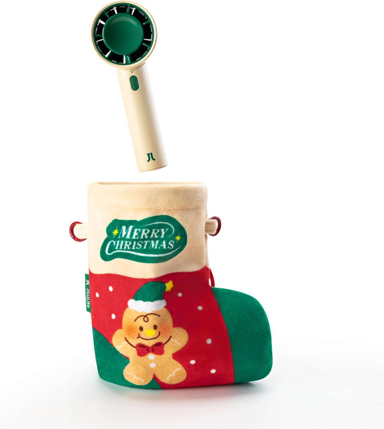 JISULIFE Portable Handheld Fan, 4000mAh Mini Rechargeable Fan, 5 Speeds & Up to 22H Cooling. Ideal for travel, camping, beach, and makeup. Gift for Women, Men, Bridesmaids, Birthday (Beige)