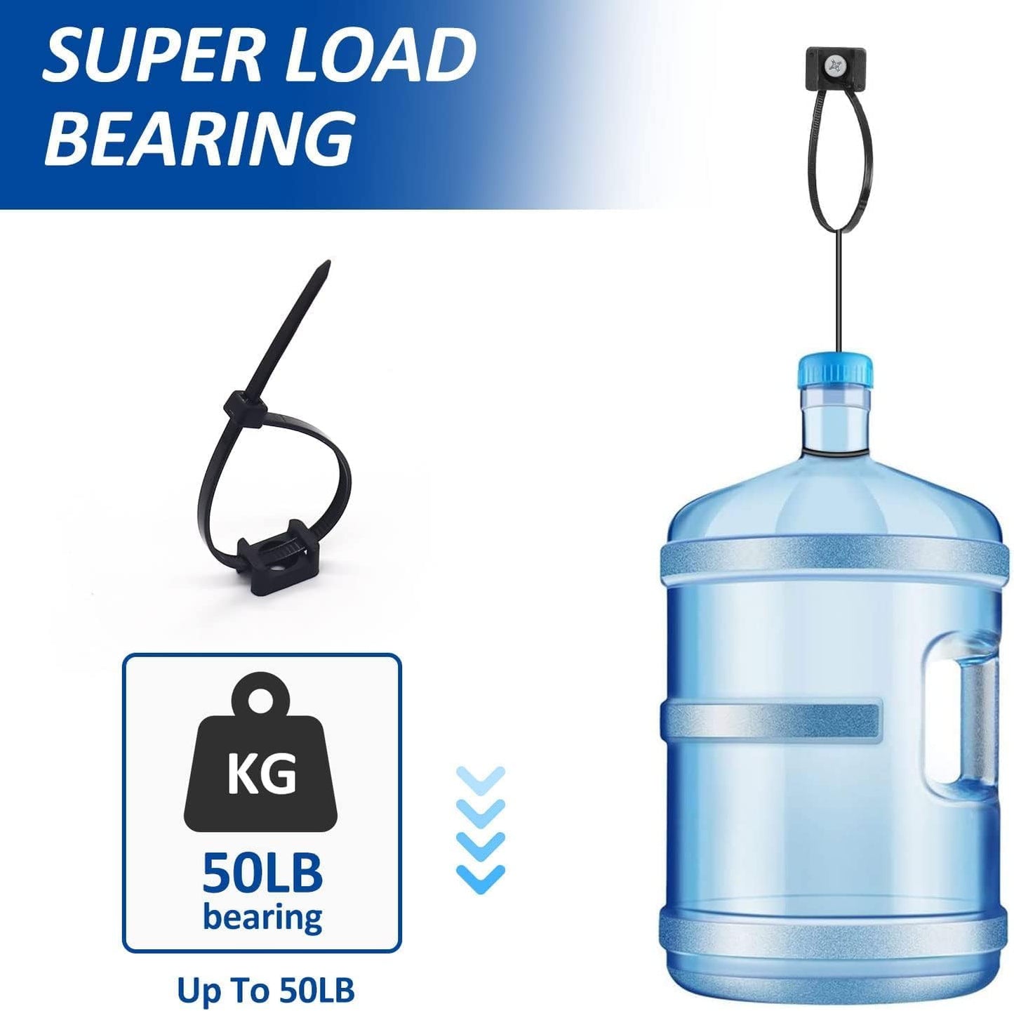 Cable Zip Tie Mounts Kit - 60 Set Wire Cable Clips Organizer Holders with 8" Cable Ties, Saddle Type Mounts Base and Tapping Screw