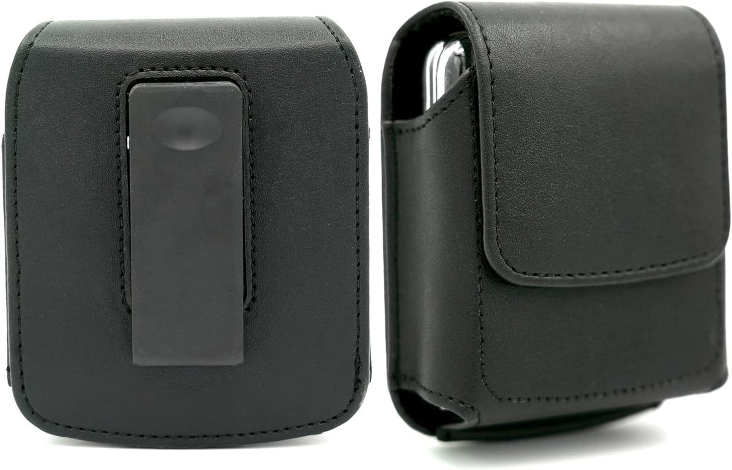 BECPLT for Galaxy Z Flip7 /6/5/4/3 Z Flip 5G Case 360 Rotating Leather Pouch Belt Case Holster for Motorola Razr 40 Ultra /40 Motorola Razr 5G Razr 2022/2019 -Black