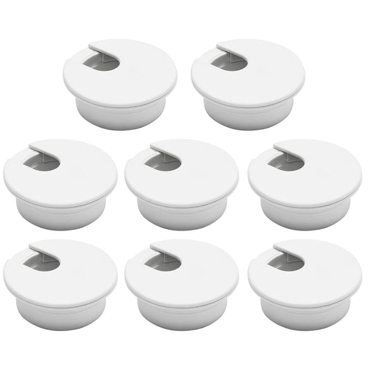 Desk Grommet 1-1/2" (38 mm), Desk Cord Hole Cover, Cable Grommet ABS Plastic, Desk Hole Grommet for Office and Home Table Cable, Detachable Cable Cord Organizer (White 8 Pcs)