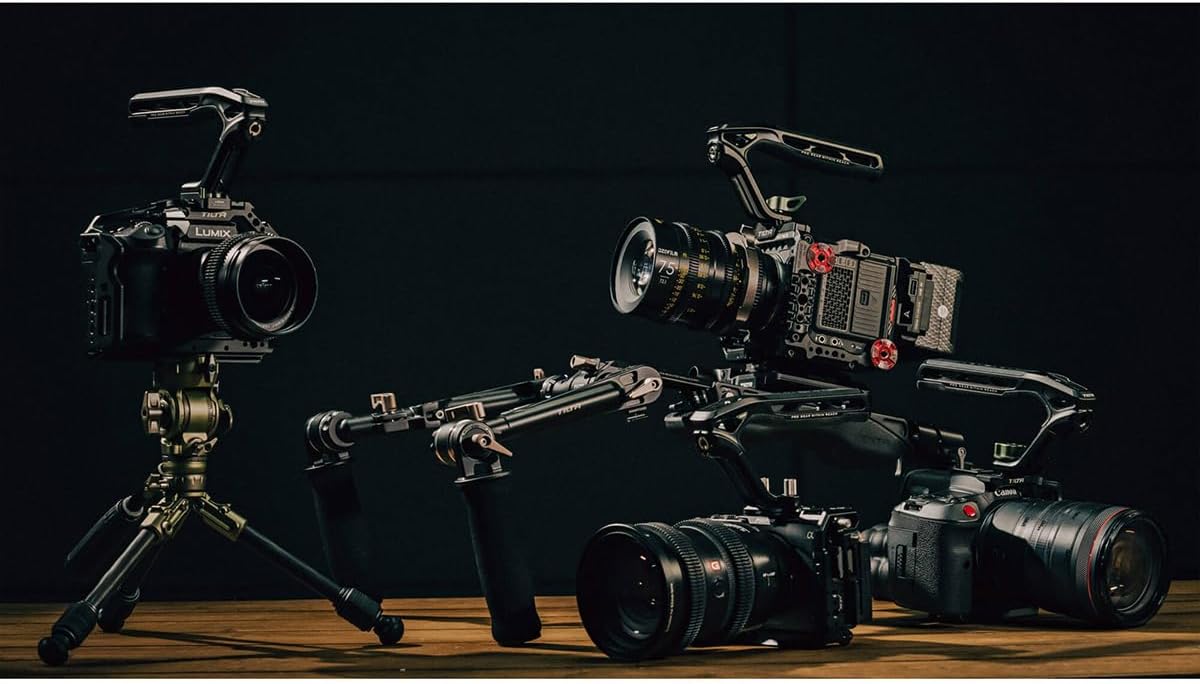 Tilta Xeno Top Handle for Filmmakers & Cameras - Black | Aluminum Alloy and Silicone Build | 1/4″-20 and 3/8″-16 Threads w/Locating Points | Safety Release Pin | Comfortable Handling (Cold Shoe)