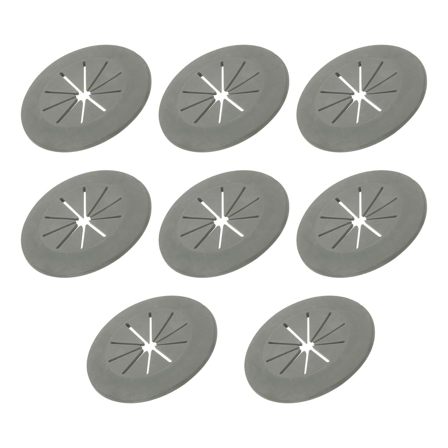 PATIKIL Desk Grommet 1-9/16", 8 Pcs Round Cable Grommet Cord Hole Cover with Adhesive Tape Flexible Table Wire Organizer for Office Home Table Countertop, Gray