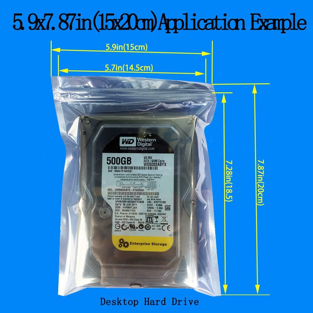 Anti Static Bags,ESD Bags,30pcs Mixed Sizes Antistatic Resealable Bag for 3.5 Hard Drive, 2.5 Solid State Drive,with Labels, ESD Shielding Bag for Varieties of Electronic Device