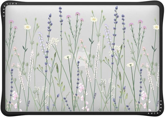 CASETiFY Impact MacBook Air 13" (M1/Intel) Case [Cushioned Impact Corners/Scratch-Resistant/Anti-Slip Grip] - Gigi Garden Florals - Clear Black