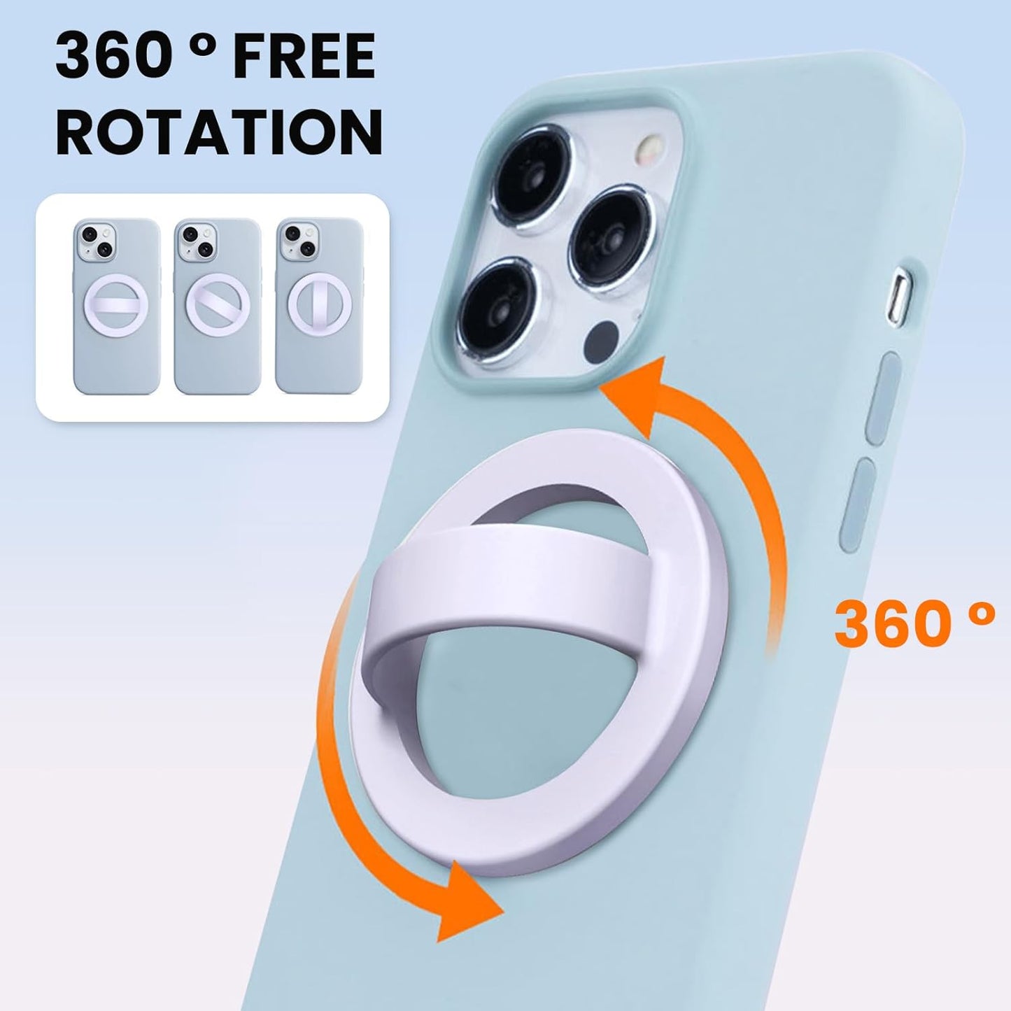 Magnetic Silicone Ring Grip Phone Holder, Loop Grip Phone Holder,Magnetic Phone Loop,Magsafe Phone Grip,Compatible with Magsafe for iPhone 16/15/14/13/12 Series (Purple)