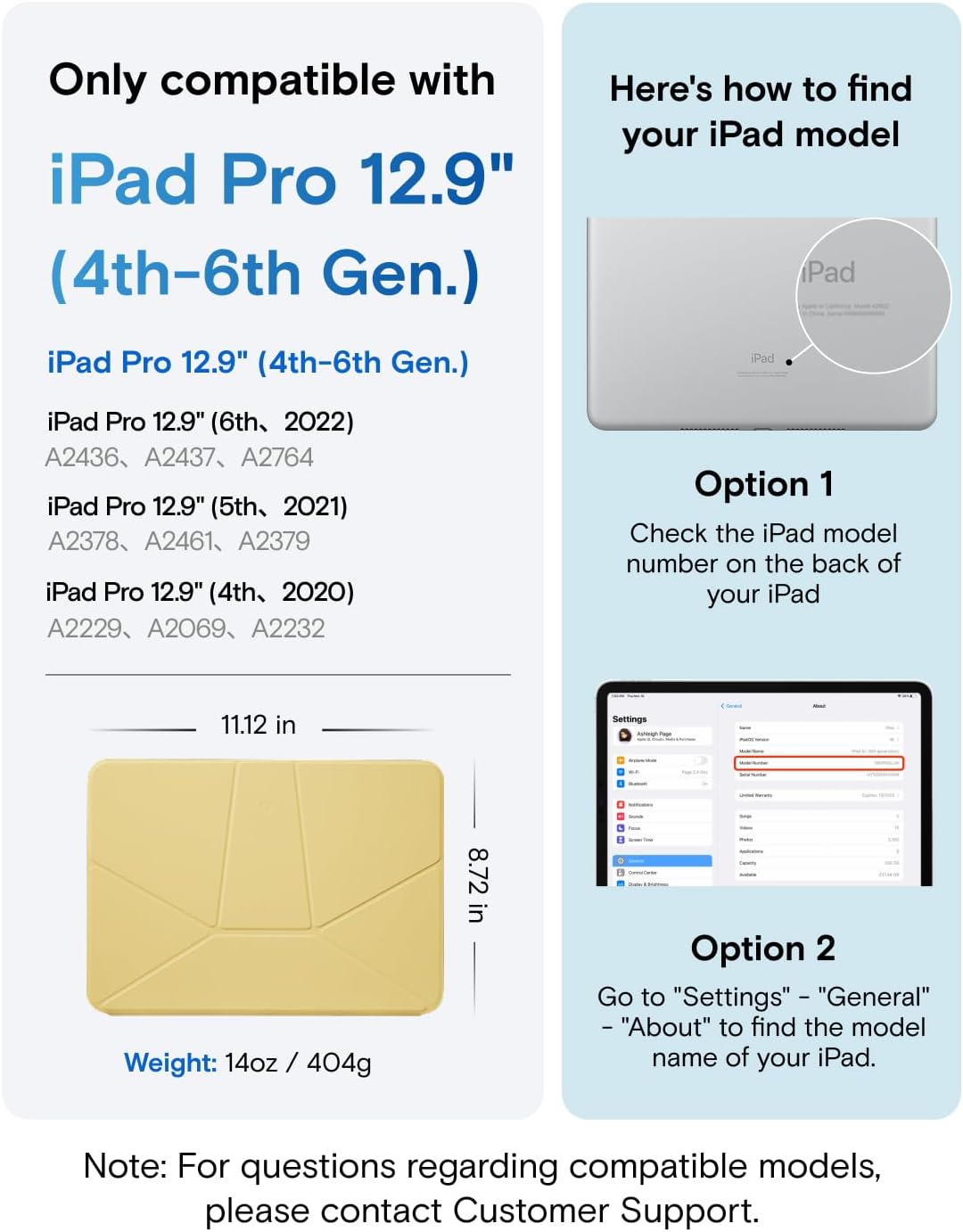 MOFT Dynamic Folio Case for iPad Pro 12.9 -inch (6th/5th/4th Generation, 2022/2021/2020), Silm Magnetic Stand Case with 20+ Viewing Angles, Auto Wake/Sleep, Ultra Thin, Panna Cotta x Faded Jeans