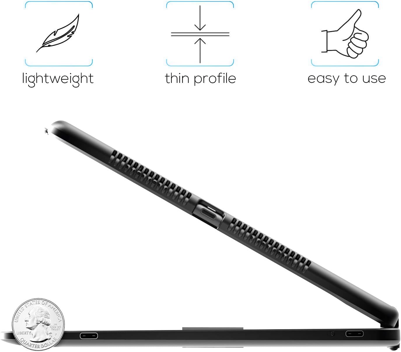 typecase Touch for iPad 9th Generation Case with Keyboard (10.2", 2021),Multi-touch Trackpad,10 Color Backlight, 360° Rotatable, Thin & Light for 8th Gen (2020),7th Gen (2019), Air 3,Pro 10.5 (Black).