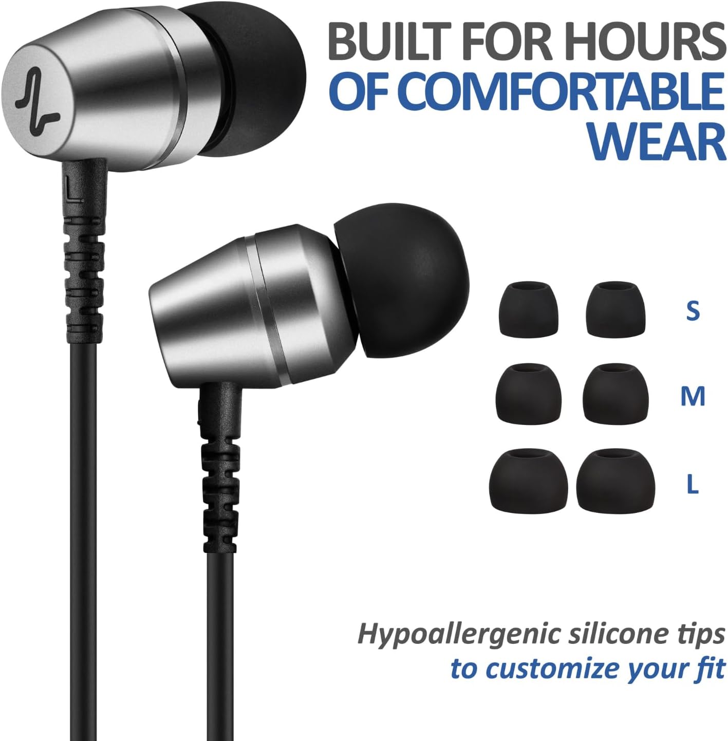 LUDOS OMNITONE USB C Headphones for iPhone 16 15 Pro Max Plus iPad Pro, 5 Years Warranty, USB-C Earbuds for Galaxy S24 S23 Ultra S22 S21 S20 A55 A54 A53, USB Type C Earphones - Grey