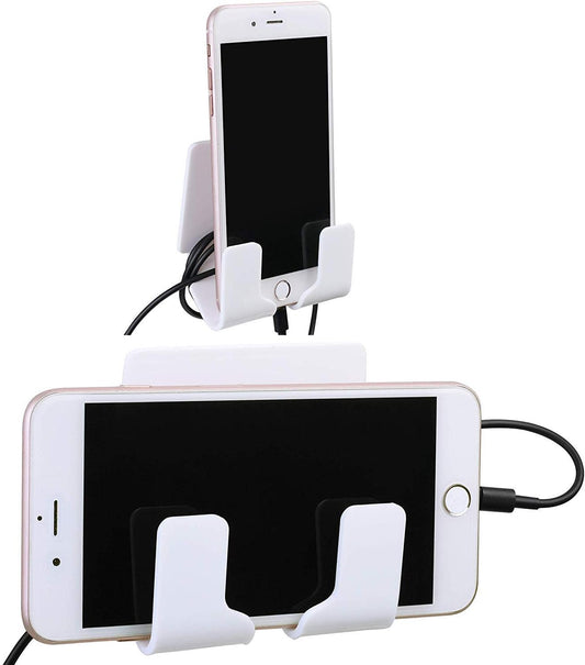 TXEsign Adhesive Wall Phone Holder Mount for Smartphones iPhone External Battery Wall Holder Mount (White)