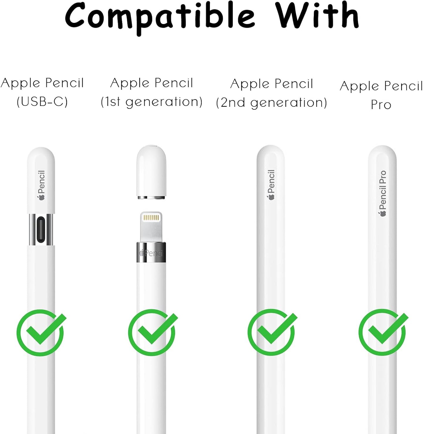 6 Pack Fine Point Replacement Tips Compatible with Apple Pencil 2nd Generation, Apple Pencil 1st Generation, Apple Pencil USB-C & Apple Pencil Pro Colorful iPencil Nibs (Multicolour)