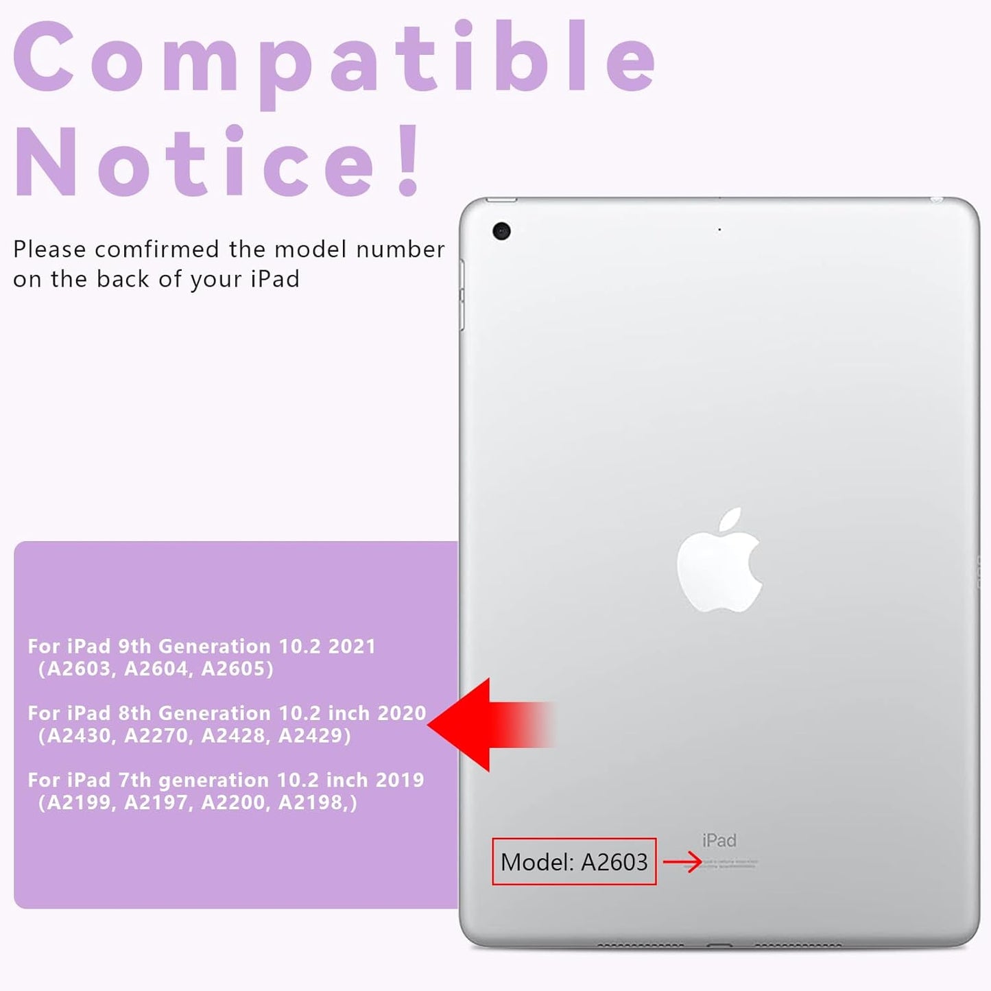 HOTLIFE Case with Keyboard for iPad 10.2,Touch Trackpad Keyboard Case for iPad 9th Generation/8th/7th Gen, 10 Corlor Backlit - 360° Rotatable Protective Cover with Pencil Holder