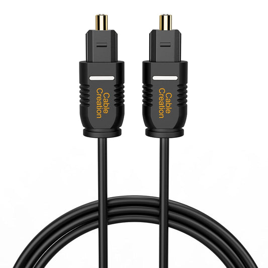 CableCreation Optical Digital Audio Cable, 50FT Thin Fiber Optic Toslink Gold Plated Optical S/PDIF Cord for Home Theater, Sound Bar, TV, PS4, Xbox, VD/CD Player, Game Console& More, Black