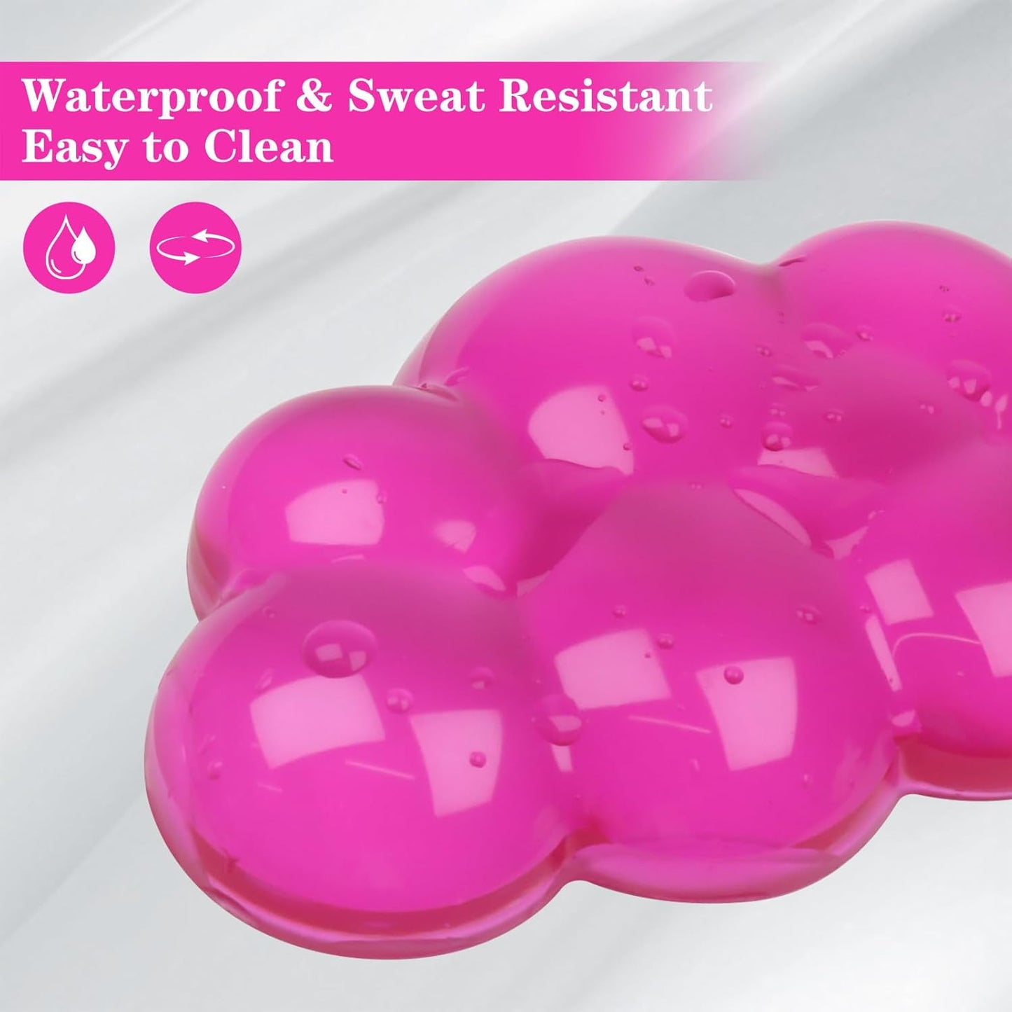 Gel Cloud Mouse Wrist Rest, Cute Wrist Support and Arm Support for Mouse Rest Typing Pain Relief，Suitable for Office/Computer/Laptop/Gaming (Transparent Red)