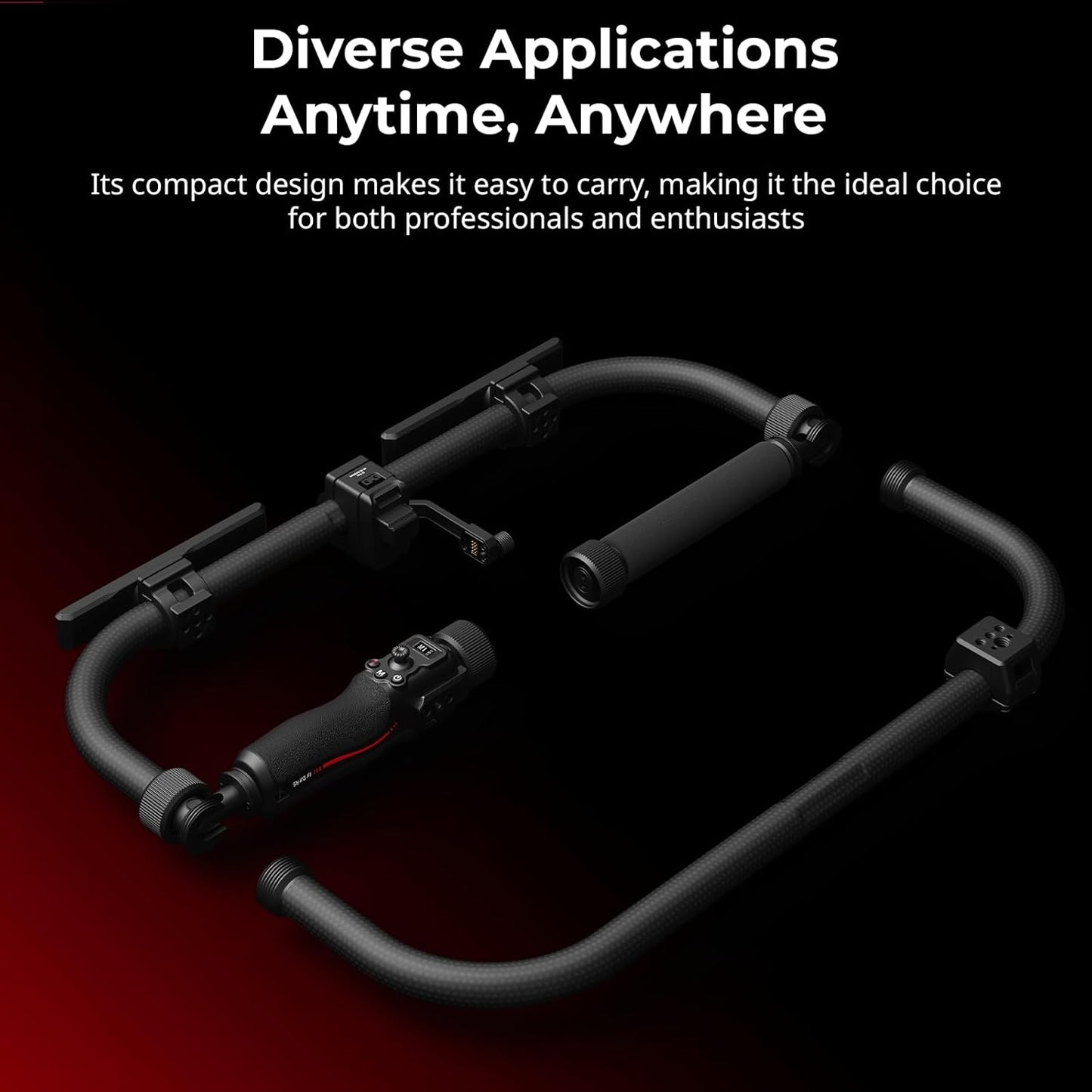 SMALLRIG Stabilizer Handheld Ring Grip for DJI RS 2 / RS 3 Pro/RS 4 / RS 4 Pro Gimbal, Supports Various Controls, Integrated Foldable Design, Max Load 17.6 lb - 4328