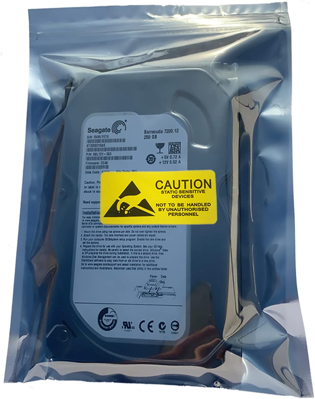 50pcs Anti Static Bags,5.9x7.87in/15x20cm Resealable ESD Bags for SSD HDD with 50pcs Labels, Anti-Static Bag for 3.5'' Hand Drive or Varieties of Electronic Device