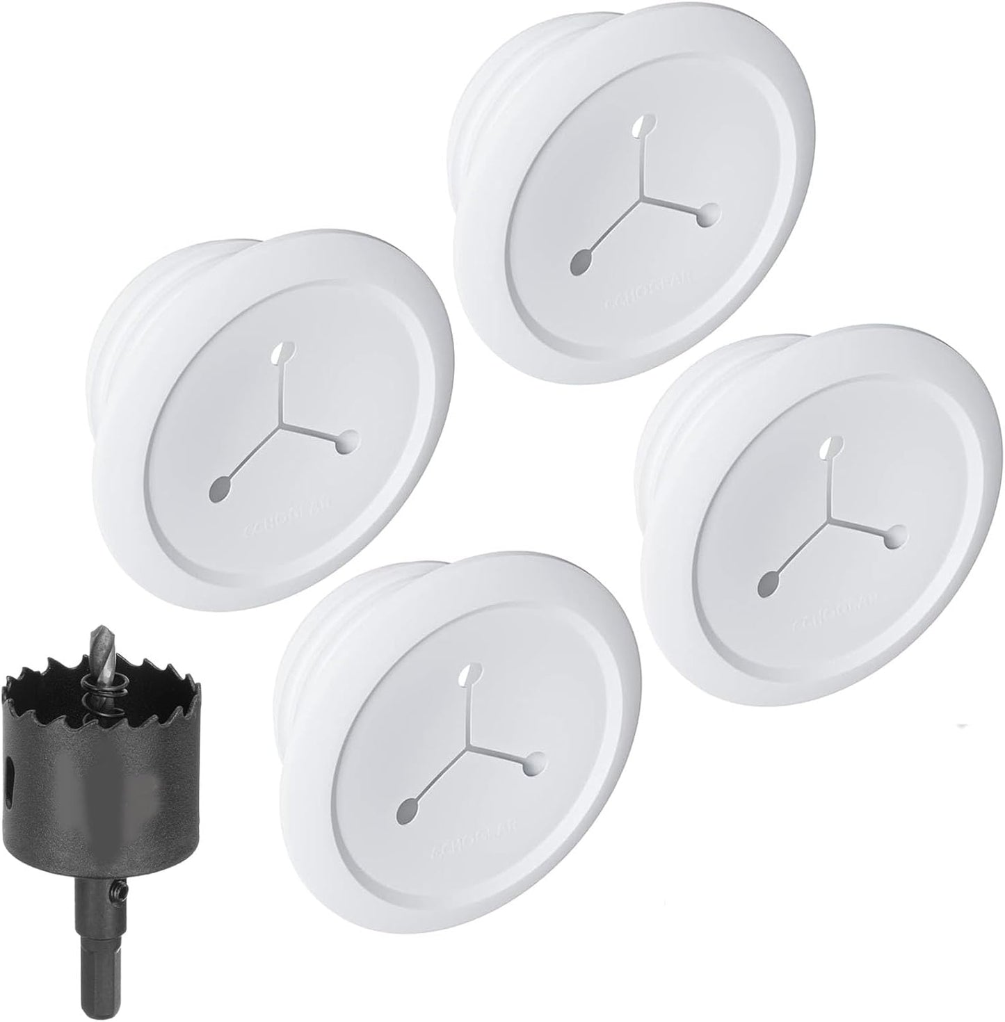 ECHOGEAR Wall Cable Hiders for Cable Management - 2.25" Mini Cord Hider Conceals 3 Low Voltage Cables Behind Wall - Perfect for Speakers, Mounted TVs, Desks & More - White 4-Pack