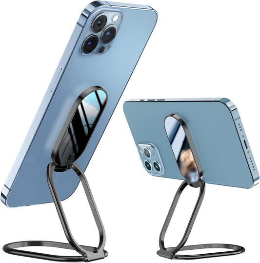 A-LuGei 𝗙𝗼𝗹𝗱𝗮𝗯𝗹𝗲 & 𝗔𝗱𝗷𝘂𝘀𝘁𝗮𝗯𝗹𝗲 Cell Phone Ring Holder Stand, Phone Kickstand for Desk, Cell Phone Holder for Hand, Ring for Back of iPhone, Metal Phone Grip for Magnetic Car Mount