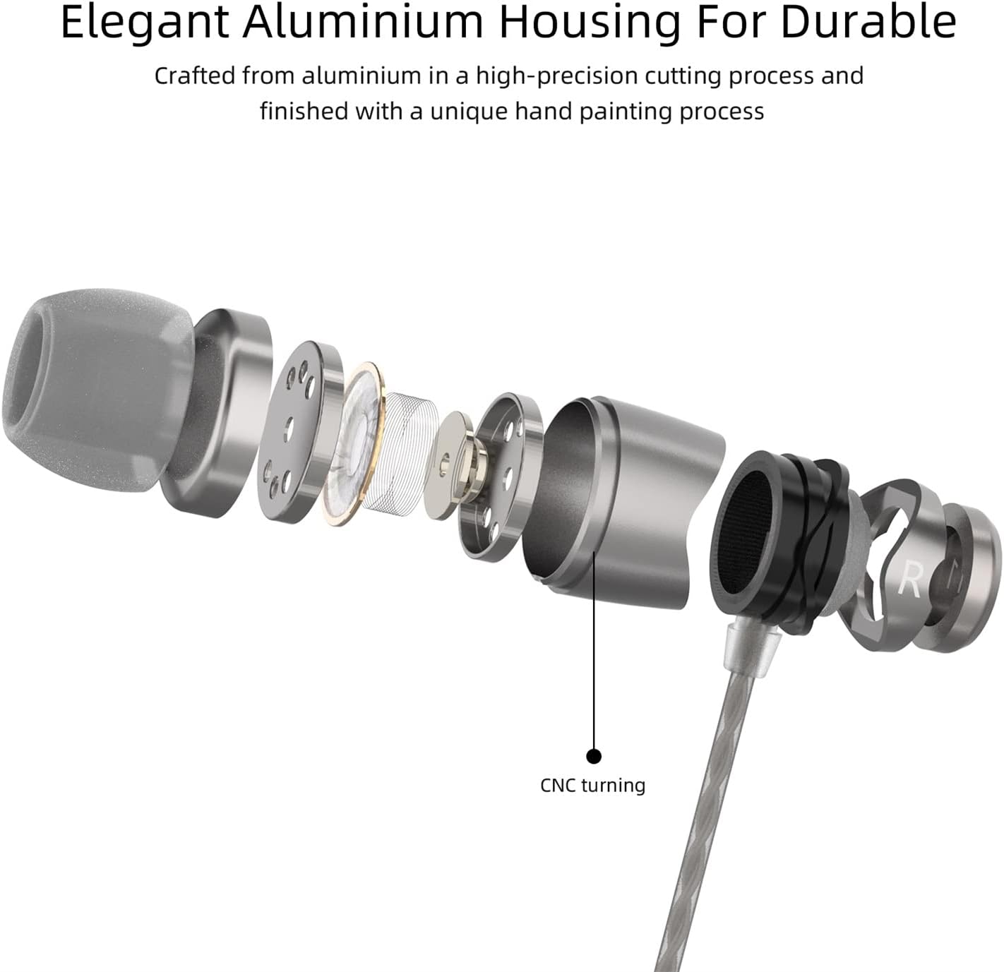 SoundMAGIC E11 Wired Earbuds No Microphone HiFi Stereo Earphones Noise Isolating in Ear Headphones Powerful Bass Tangle Free Cord Gunmetal