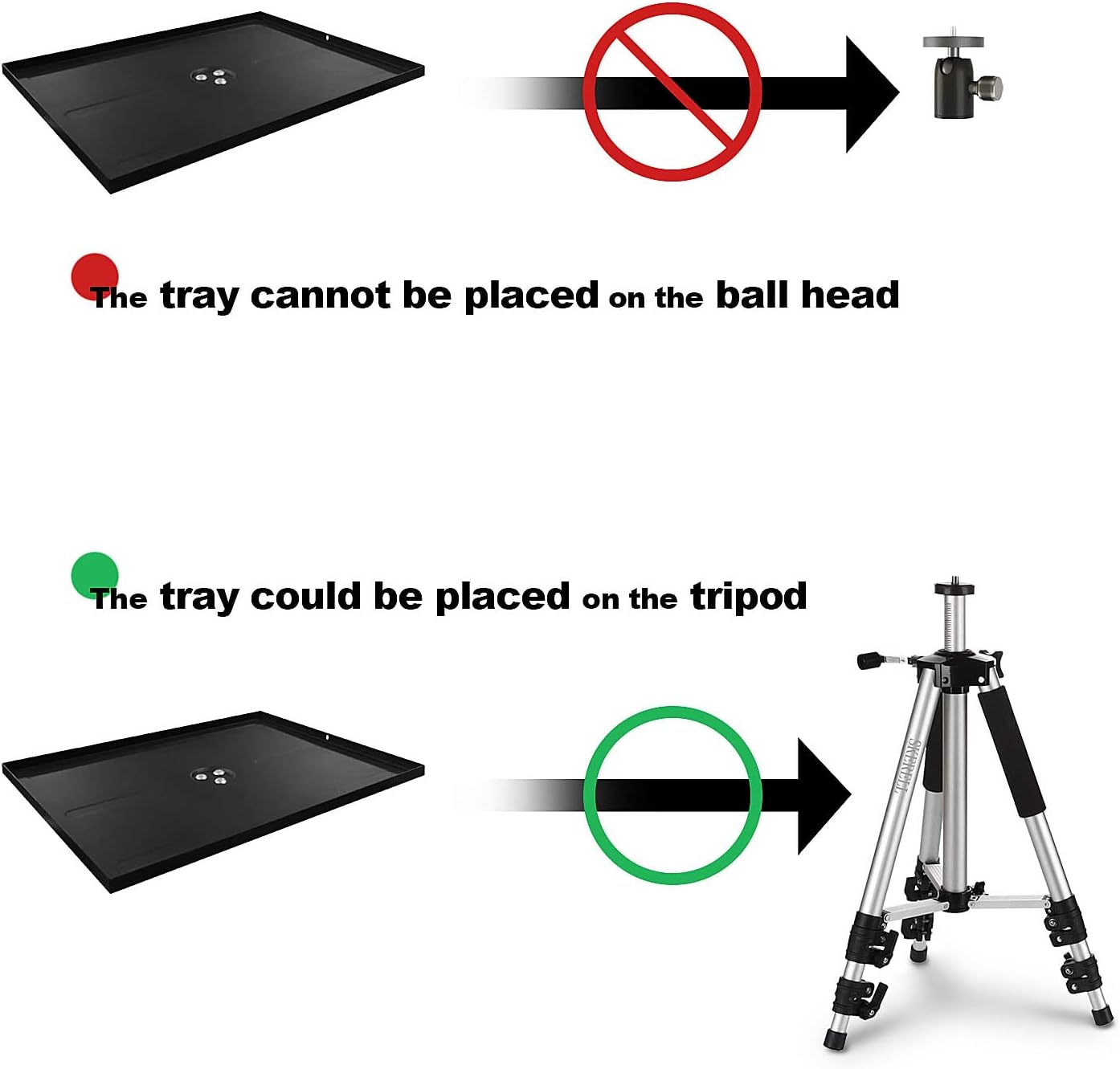 SKERELL Projector Stand Tripod Adjustable: Universal Laptop Standing Height from 17" to 48" with Tray Ball Head Carry Bag for Computer Camera